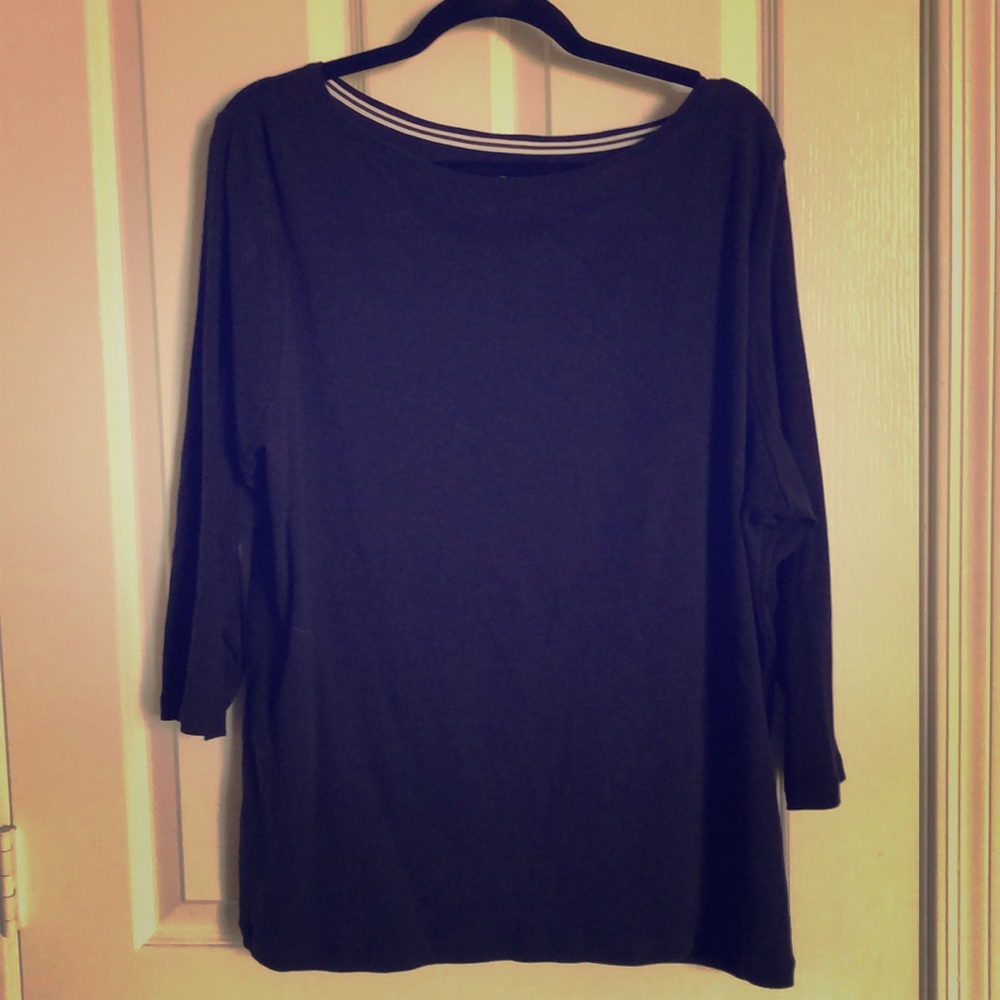 NWOT Talbots Navy Boatneck Tee